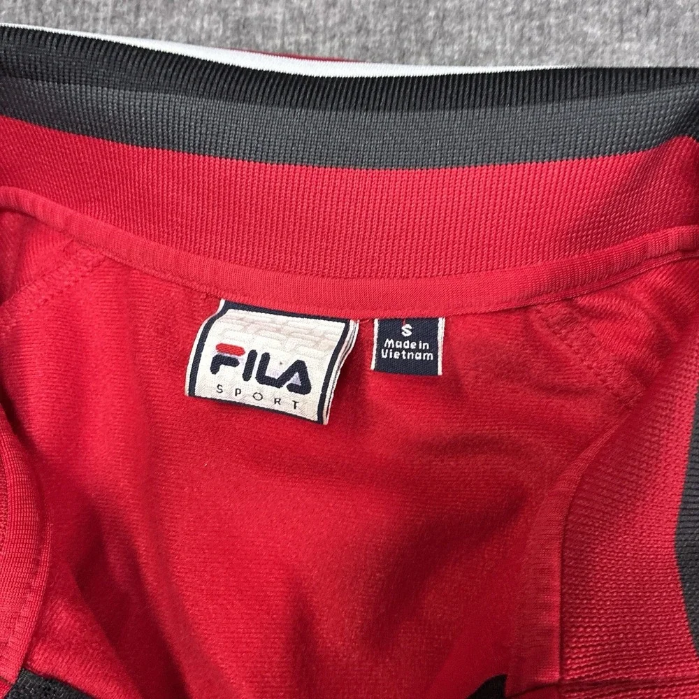 Fila‎ Sport Italia Jacket Men Small Red and Black Athletic Soccer Y2K 90s Rare